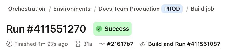 Example of run details Example of run details