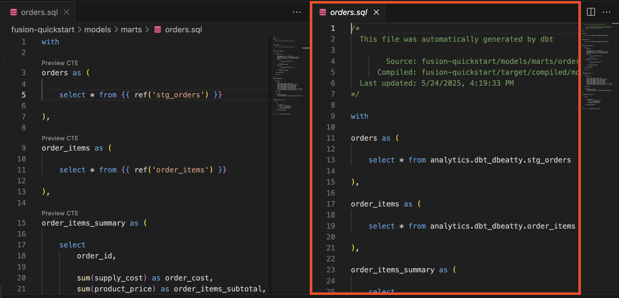 Compile File results.